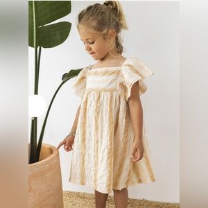 Adorable Cream and Tan Kids Dress